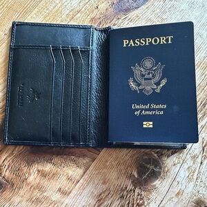 Black Paasport Leather Wallet by